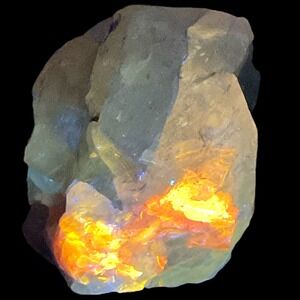 Peach Amberina Infused Art Glass Cullet‎ Glowing Manganese Slag Glass #4GX299